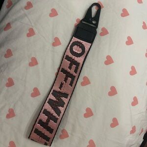 Off-White Pink and Black Strap Keychain not authentic